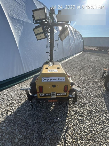 2022 Allmand NLV3GR (4) LED Light Fixture 350W, 23' Vertical Mast, 3kW Prime, Towable, Deep Sea L401, Leveling Jacks, Yanmar T4F 5.8hp