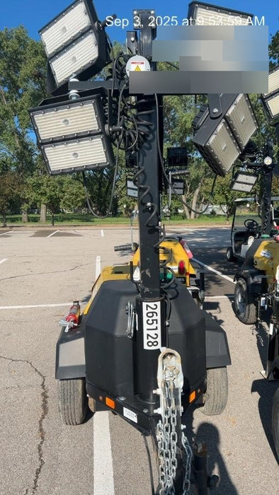 2022 Allmand NLV3GR (4) LED Light Fixture 350W, 23' Vertical Mast, 3kW Prime, Towable, ES Decals, T3