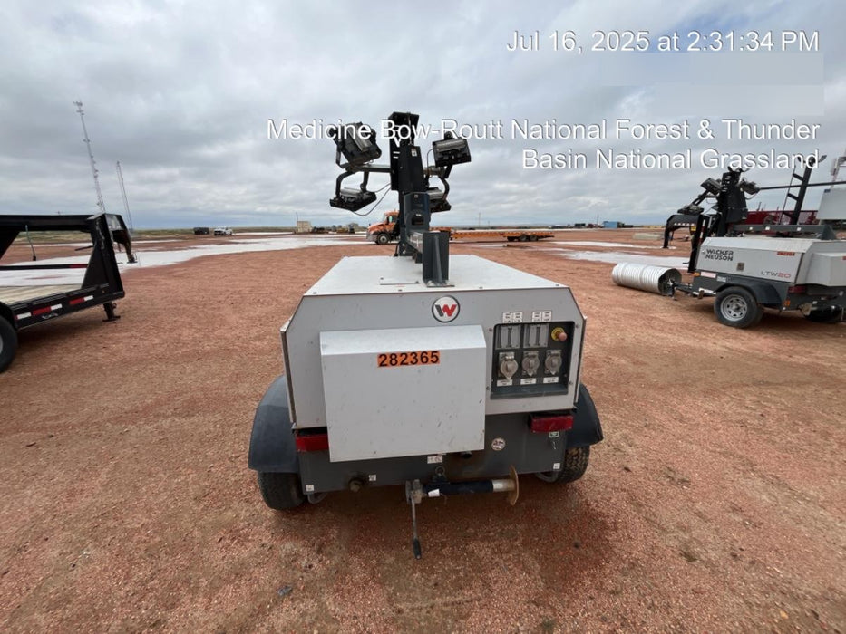 2022 Wacker Neuson LTW20Z1 Isuzu Dsl. Engine, 23' Mast, (4) 300W LED Lights, CWK, Programmable Dawn to Dusk, 360 Deg. Rotation, 57 Gal. Tank, Trailer Mounted
