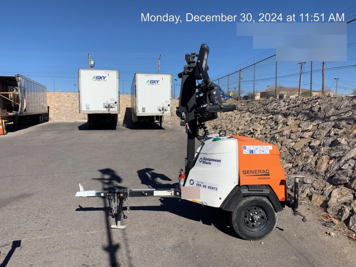 2023 Generac MLT2 Diesel, Flex Switch 120V Input, Powerzone Controller, 
(4) 320W LED Lights, 4kW Generator, 39.9 Gal Fuel Tank, 2" Ball, T3