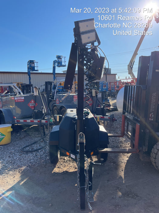 2022 Allmand NLV3GR (4) LED Light Fixture 350W, 23' Vertical Mast, 3kW Prime, Towable, Deep Sea L401, Leveling Jacks, Yanmar T4F 5.8hp