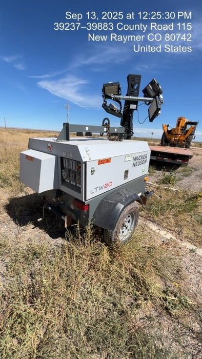 2022 Wacker Neuson LTW20Z1 Isuzu Dsl. Engine, 23' Mast, (4) 300W LED Lights, CWK, Programmable Dawn to Dusk, 360 Deg. Rotation, 57 Gal. Tank, Trailer Mounted
