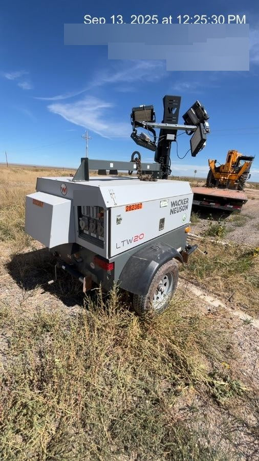 2022 Wacker Neuson LTW20Z1 Isuzu Dsl. Engine, 23' Mast, (4) 300W LED Lights, CWK, Programmable Dawn to Dusk, 360 Deg. Rotation, 57 Gal. Tank, Trailer Mounted