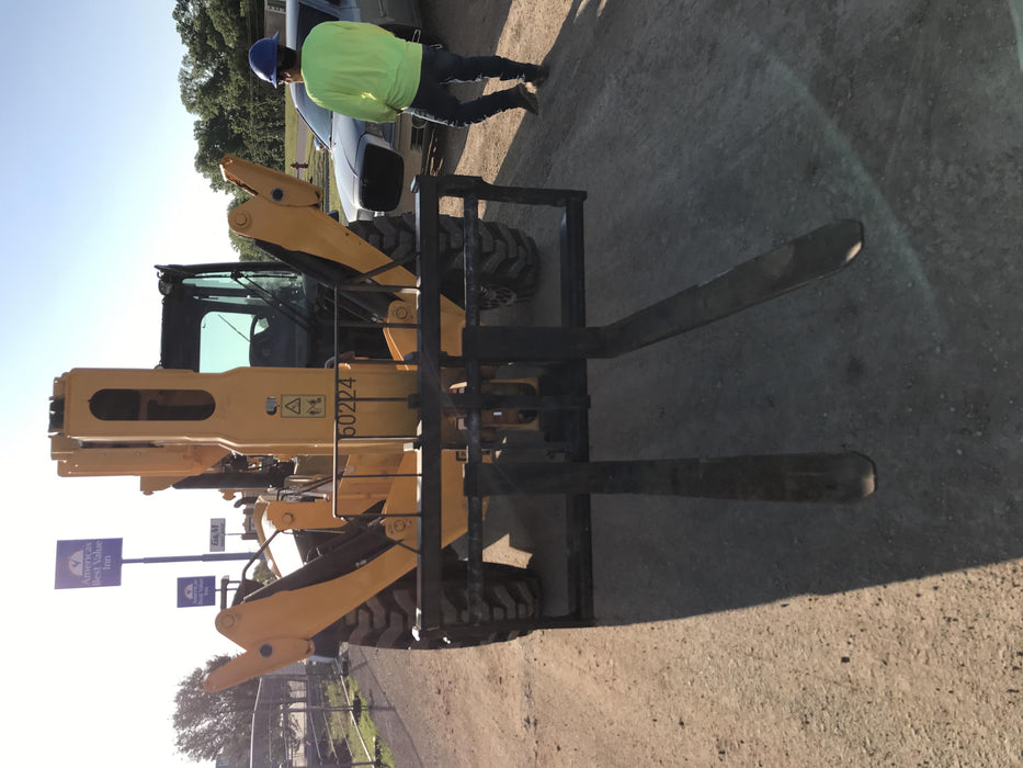 2020 JCB 510-56 Cab/Heat/Air, 74 HP, Solid Tires, STD Worklight, Beacon, Aux Hydraulics, Lifting Eye, Back up Alarm w/66" Carriage/60" Forks