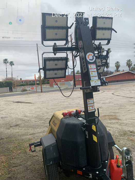 2021 Allmand NLV3GR (4) LED Light Fixture 350W, 23' Vertical Mast, 3kW Prime, Towable, Deep Sea L401, Leveling Jacks, Yanmar T4F 5.8hp