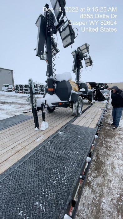 2022 Allmand NLV3GR (4) LED Light Fixture 350W, 23' Vertical Mast, 3kW Prime, Towable, ES Decals, T3