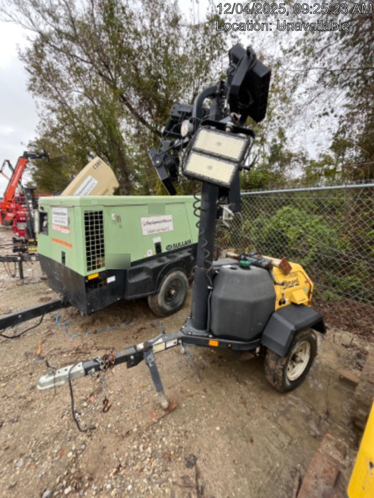 Allmand NLV3GR (4) LED Light Fixture 350W, 23' Vertical Mast, 3kW Prime, Towable, Deep Sea L401, Leveling Jacks, Yanmar T4F 5.8hp