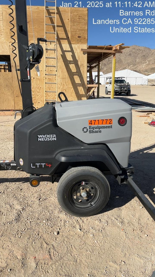 2024 Wacker Neuson LTT4 Diesel, Kohler KDW702, Deep Sea Controller, Auto Start, LED 320W, Bypass Outlet, T3