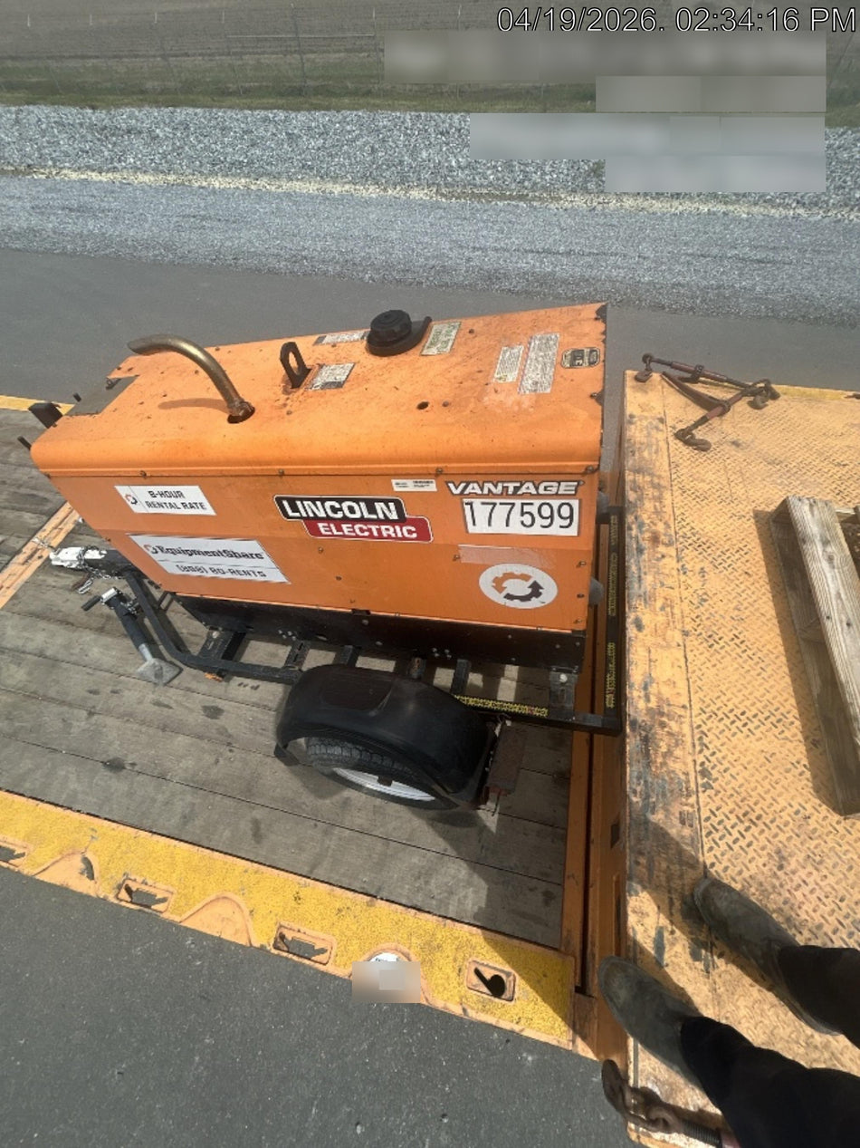 2021 Lincoln Electric Vantage 322 Vantage 322 Ready Pak 3 w/ Decals, ORANGE (includes trailer, cable rack, fender light kit) NO Telematics