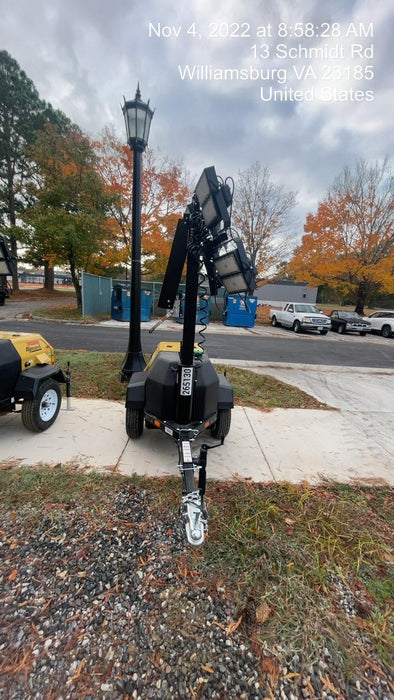 2022 Allmand NLV3GR (4) LED Light Fixture 350W, 23' Vertical Mast, 3kW Prime, Towable, ES Decals, T3