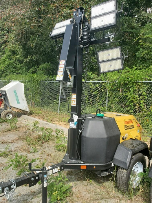 2021 Allmand NLV3GR (4) LED Light Fixture 350W, 23' Vertical Mast, 3kW Prime, Towable, Deep Sea L401, Leveling Jacks, Yanmar T4F 5.8hp