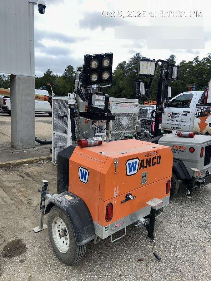 2025 Wanco WLTT-4MM4K Diesel, Mitsubishi L2E, 9.0HP @1800 rpm, Deep Sea Controller, Shore Power Plug, Auto Start, (4) 350W LED Floodlights, 4kW Generator, 60 Gal Fuel Tank, 2" Ball, T3