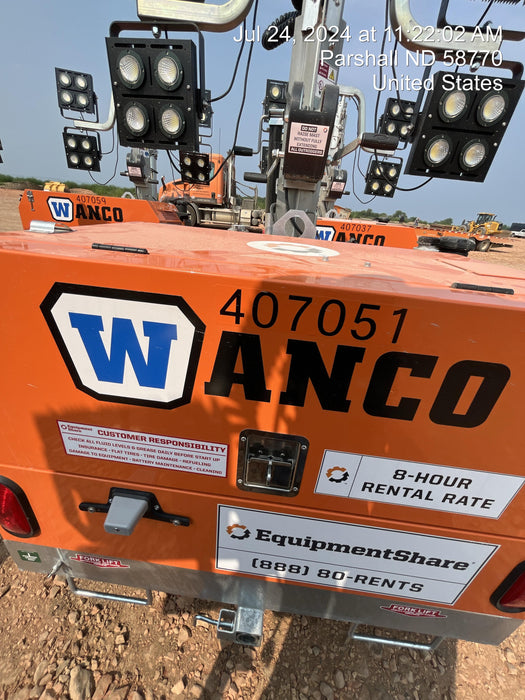 2024 Wanco WLTT-4MM4K Diesel, Deep Sea Controller, Shore Power Plug, Auto Start, (4) 350W LED Floodlights, 4kW Generator, 60 Gal Fuel Tank, 2" Ball, T3