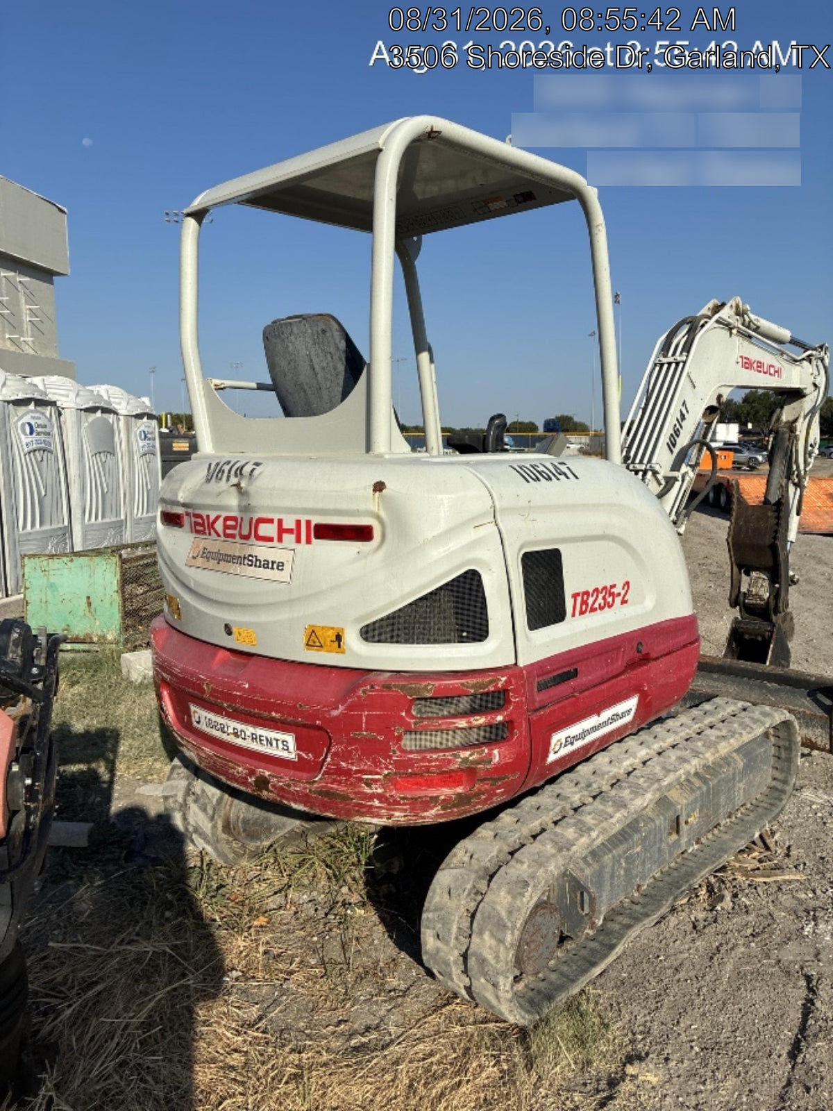 2020 Takeuchi TB235-2R Canopy, Rubber Tracks, Manual TAG QC