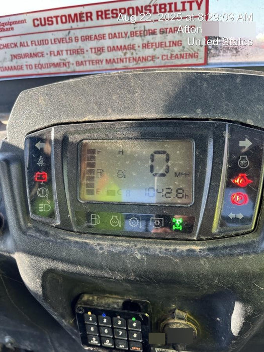 2022 Kubota RTV-X1140W-H Plastic Canopy, Windshield Acrylic Clear, LED Strobe Light, Wire Harness Kit, Back up Alarm