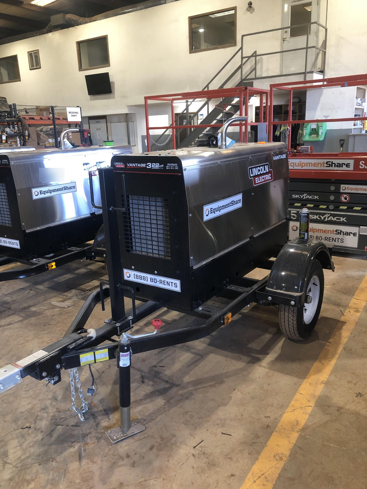 2019 Lincoln Electric Vantage 322 Ready-Pak 3, Two Wheel Trailer, Fender and Light Kit, Cable Rack