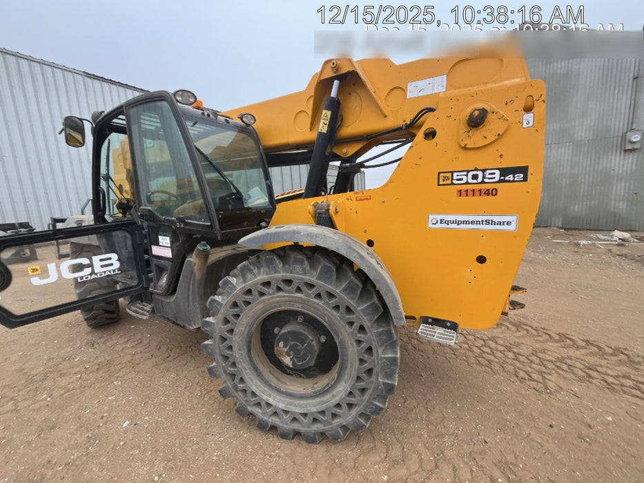 2020 JCB 509-42 Cab/Heat/Air, Solid Tires, Work Lights, Beacon, Aux Hydraulics, Back up Alarm, Lifting Eye, ES Decals