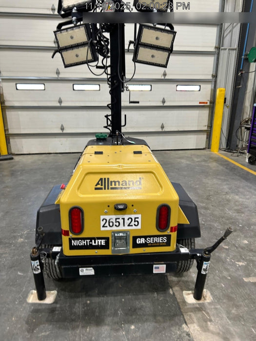 2022 Allmand NLV3GR (4) LED Light Fixture 350W, 23' Vertical Mast, 3kW Prime, Towable, ES Decals, T3