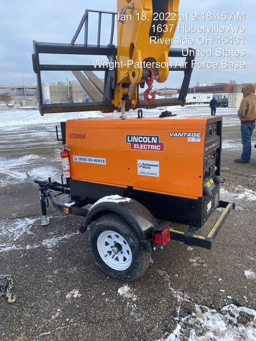 2021 Lincoln Electric Vantage 322 Vantage 322 Ready Pak 3 w/ Decals, ORANGE (includes trailer, cable rack, fender light kit) NO Telematics