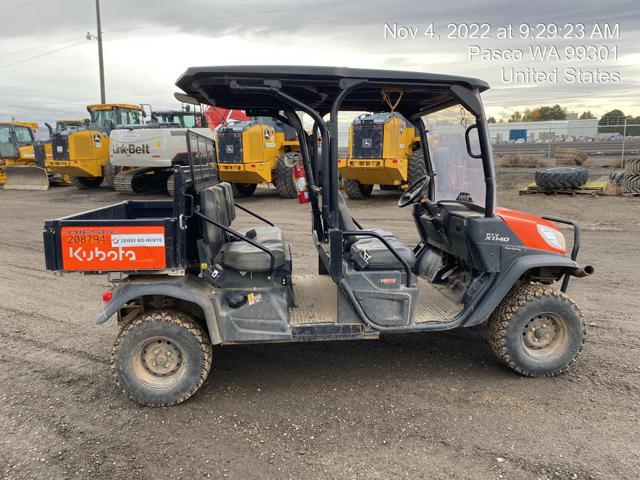 2022 Kubota RTV-X1140W-H Plastic Canopy, Windshield Acrylic Clear, LED Strobe Light, Wire Harness Kit, Back up Alarm
