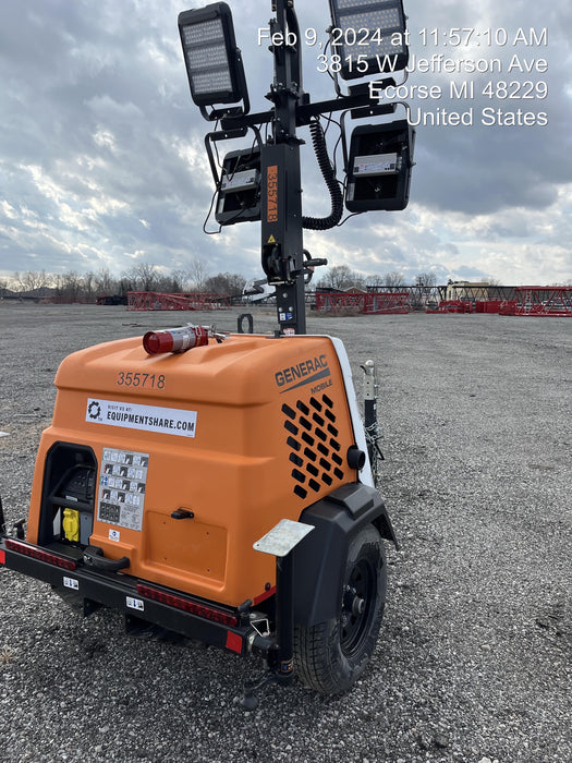 2023 Generac MLT2 Diesel, Flex Switch 120V Input, Powerzone Controller, 
(4) 320W LED Lights, 4kW Generator, 39.9 Gal Fuel Tank, 2" Ball, T3