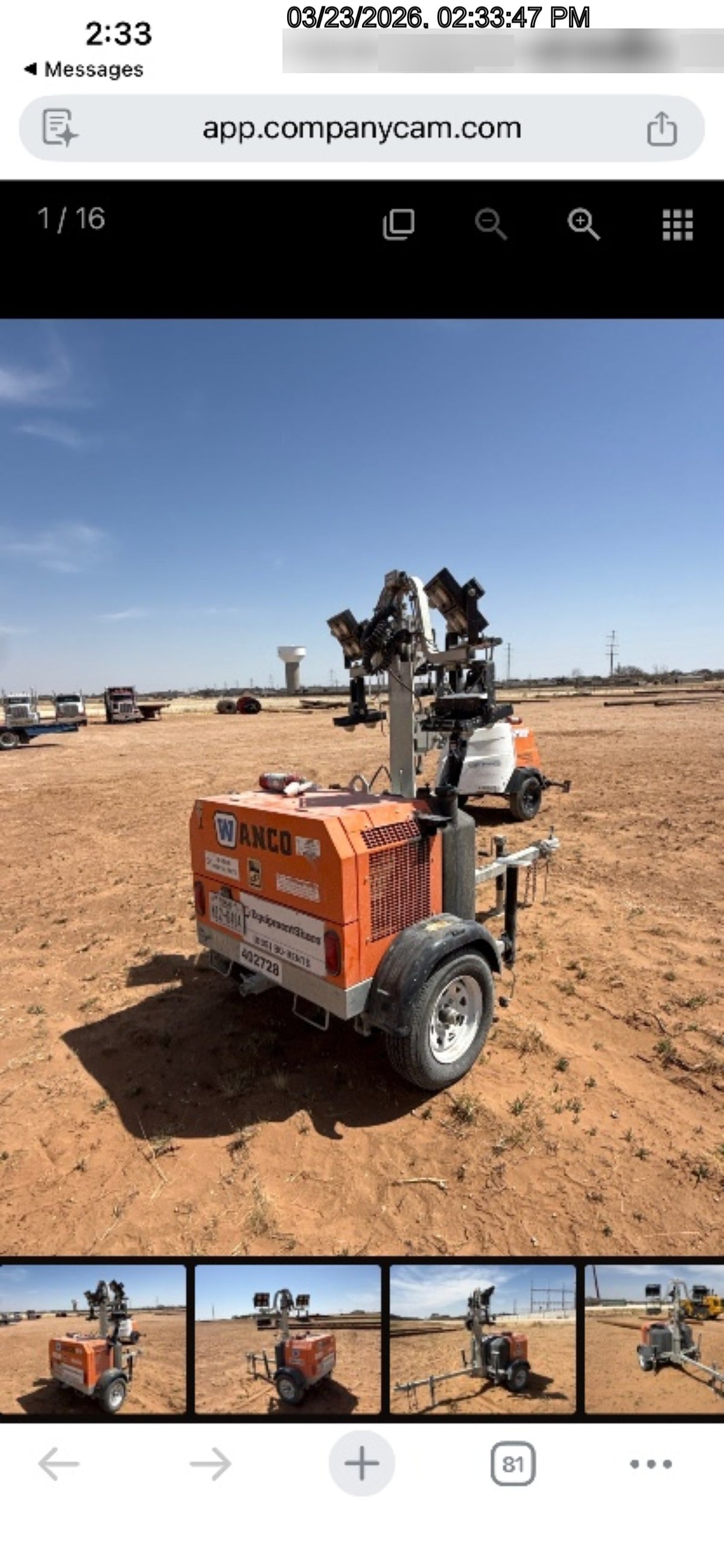 2024 Wanco WLTT-4MM4K Diesel, Deep Sea Controller, Shore Power Plug, Auto Start, (4) 350W LED Floodlights, 4kW Generator, 60 Gal Fuel Tank, 2" Ball, T3
