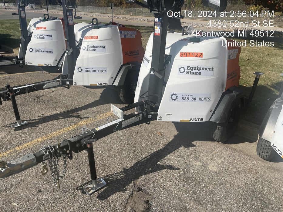 2024 Generac MLT2 Diesel, Flex Switch 120V Input, Powerzone Controller, 
(4) 320W LED Lights, 4kW Generator, 39.9 Gal Fuel Tank, 2" Ball, T3