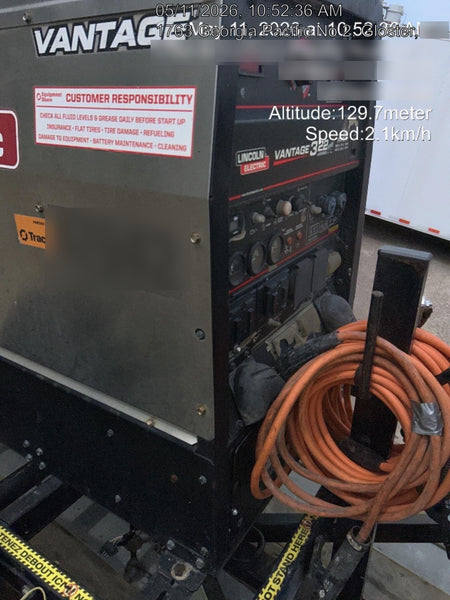 2019 Lincoln Electric Vantage 322 Ready-Pak 3, Two Wheel Trailer, Fender and Light Kit, Cable Rack