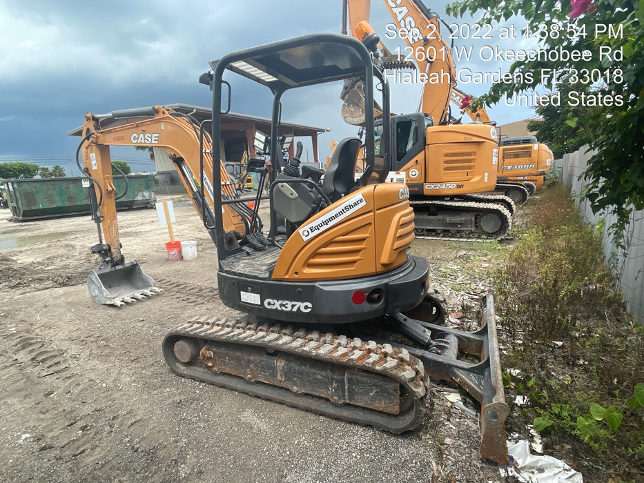 2018 Case CX37C ROPS, LONG ARM, RUBBER TRACKS, AUX HYD