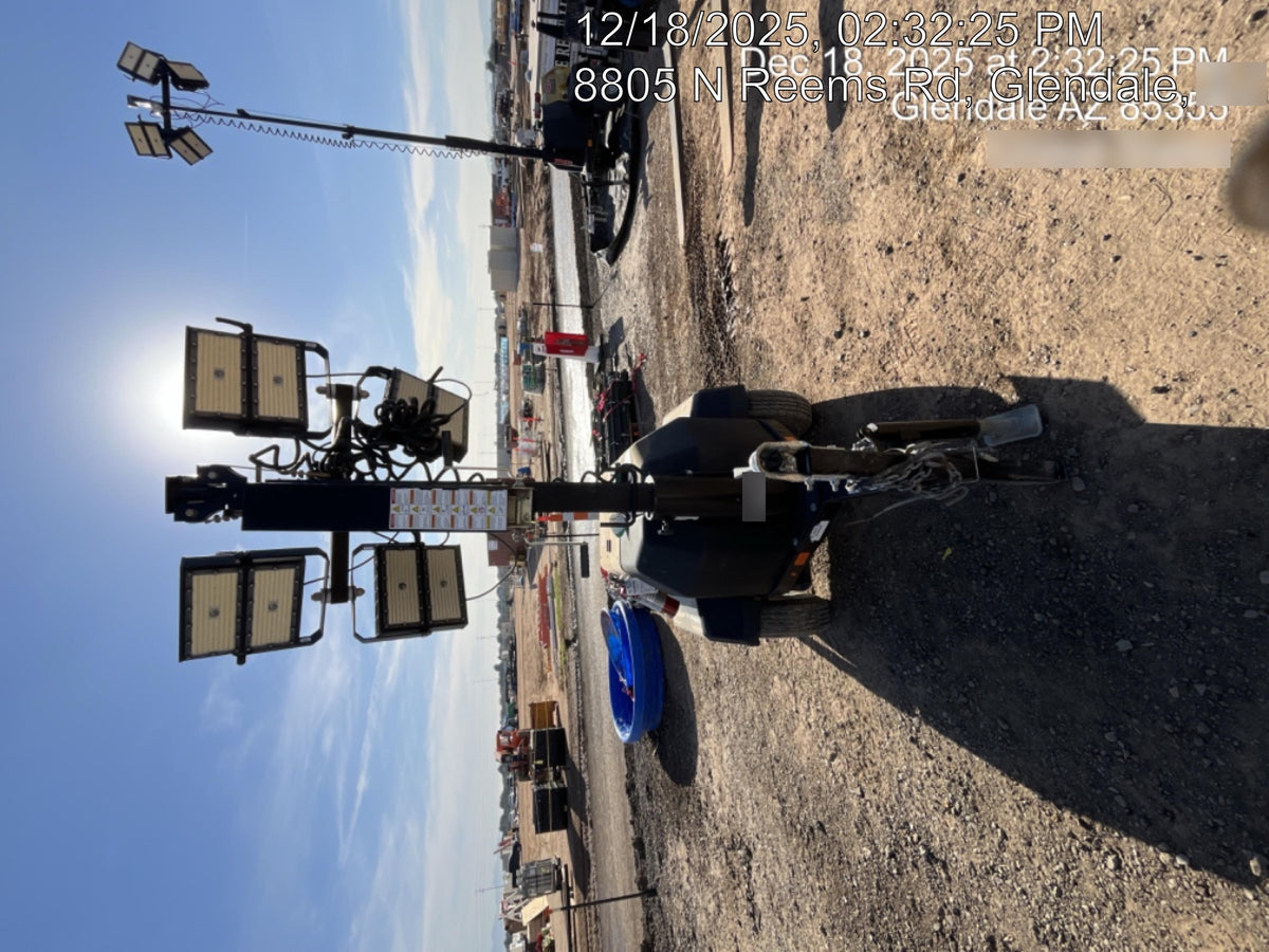 2022 Allmand NLV3GR (4) LED Light Fixture 350W, 23' Vertical Mast, 3kW Prime, Towable, ES Decals, T3