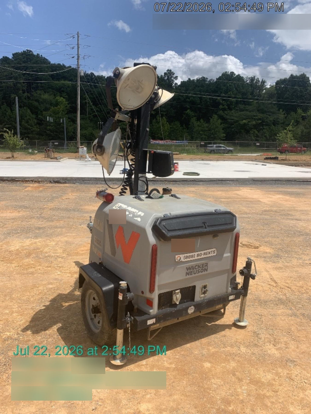 Wacker Neuson LTV6K-MH Power mast, 1100W MH, Fuel Sensors, Wiring Harness