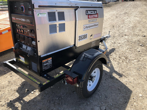 2019 Lincoln Electric Vantage 322 Welder Ready-Pak 3, Two wheel trailer, Fender and Light kit, Cable Rack