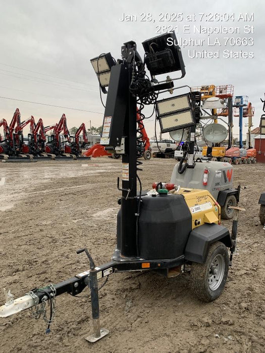 2022 Allmand NLV3GR (4) LED Light Fixture 350W, 23' Vertical Mast, 3kW Prime, Towable, Deep Sea L401, Leveling Jacks, Yanmar T4F 5.8hp