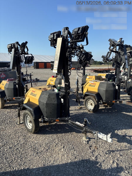 2022 Allmand NLV3GR (4) LED Light Fixture 350W, 23' Vertical Mast, 3kW Prime, Towable, Deep Sea L401, Leveling Jacks, Yanmar T4F 5.8hp