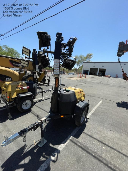 2022 Allmand NLV3GR (4) LED Light Fixture 350W, 23' Vertical Mast, 3kW Prime, Towable, ES Decals, T3