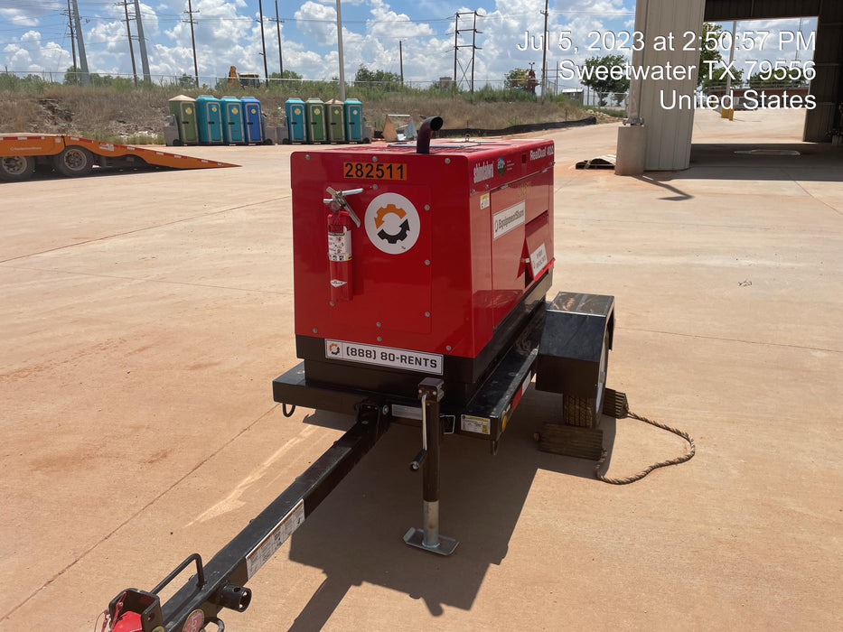 2022 Shindaiwa DGW400MDL Kubota D902 Engine, 23 HP, Dual Op Welder, Wire, Arc, Droop Stick, Tig, and CC Stick Functionality, Simulphase, 3 Phase and 1 Phase Gen Output, Single Axle NB Trlr, Slr Trckl Chrg 12V 12W, Fire Ext