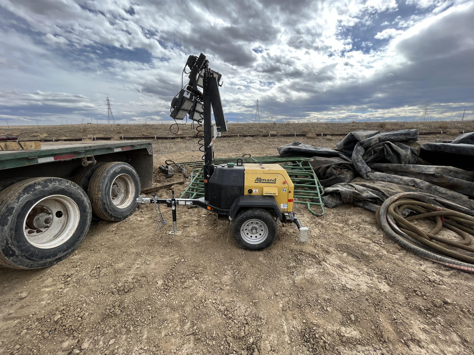 2022 Allmand NLV3GR (4) LED Light Fixture 350W, 23' Vertical Mast, 3kW Prime, Towable, ES Decals, T3