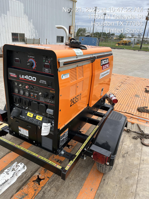 2022 Lincoln Electric LE400 Kubota V1505, Trlr, Cable Rack, Light Kit, ES Decals, T3