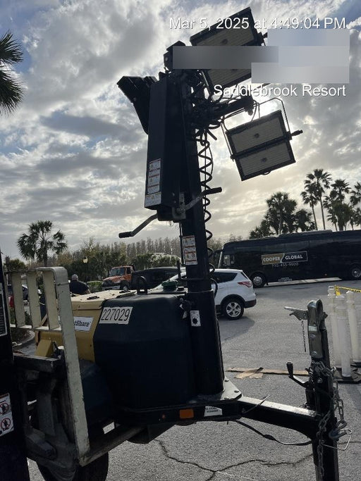 2022 Allmand NLV3GR (4) LED Light Fixture 350W, 23' Vertical Mast, 3kW Prime, Towable, Deep Sea L401, Leveling Jacks, Yanmar T4F 5.8hp