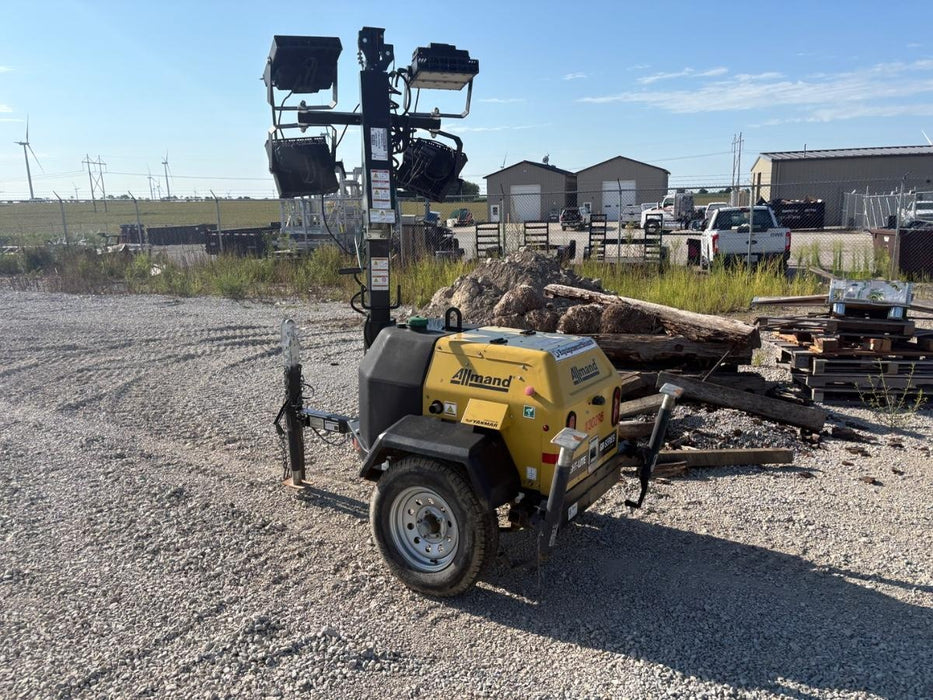 2021 Allmand NLV3GR (4) LED Light Fixture 350W, 23' Vertical Mast, 3kW Prime, Towable, Deep Sea L401, Leveling Jacks, Yanmar T4F 5.8hp