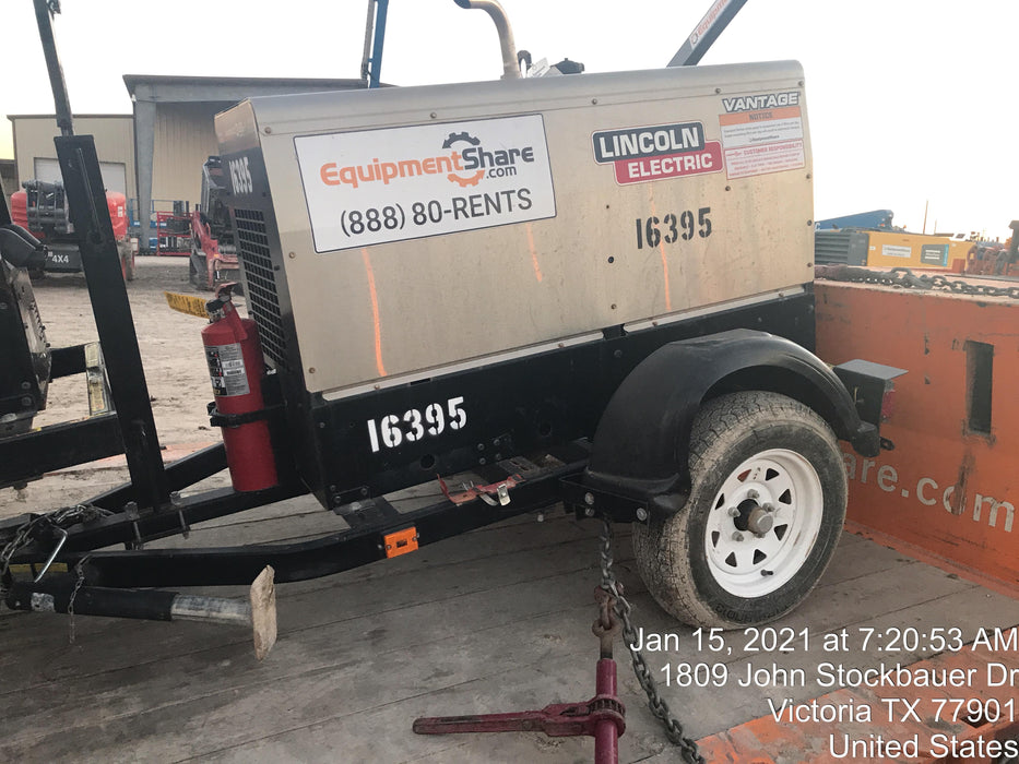 2018 Lincoln Electric Vantage 322 Lincoln Vantage 322 Welder Ready Pak 3 - Vantage 322, Trailer, Fender and light kit, Cable rack