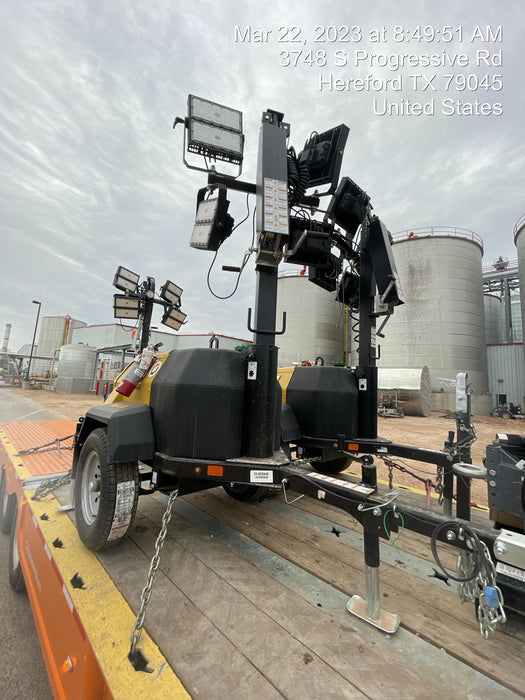 2022 Allmand NLV3GR (4) LED Light Fixture 350W, 23' Vertical Mast, 3kW Prime, Towable, ES Decals, T3