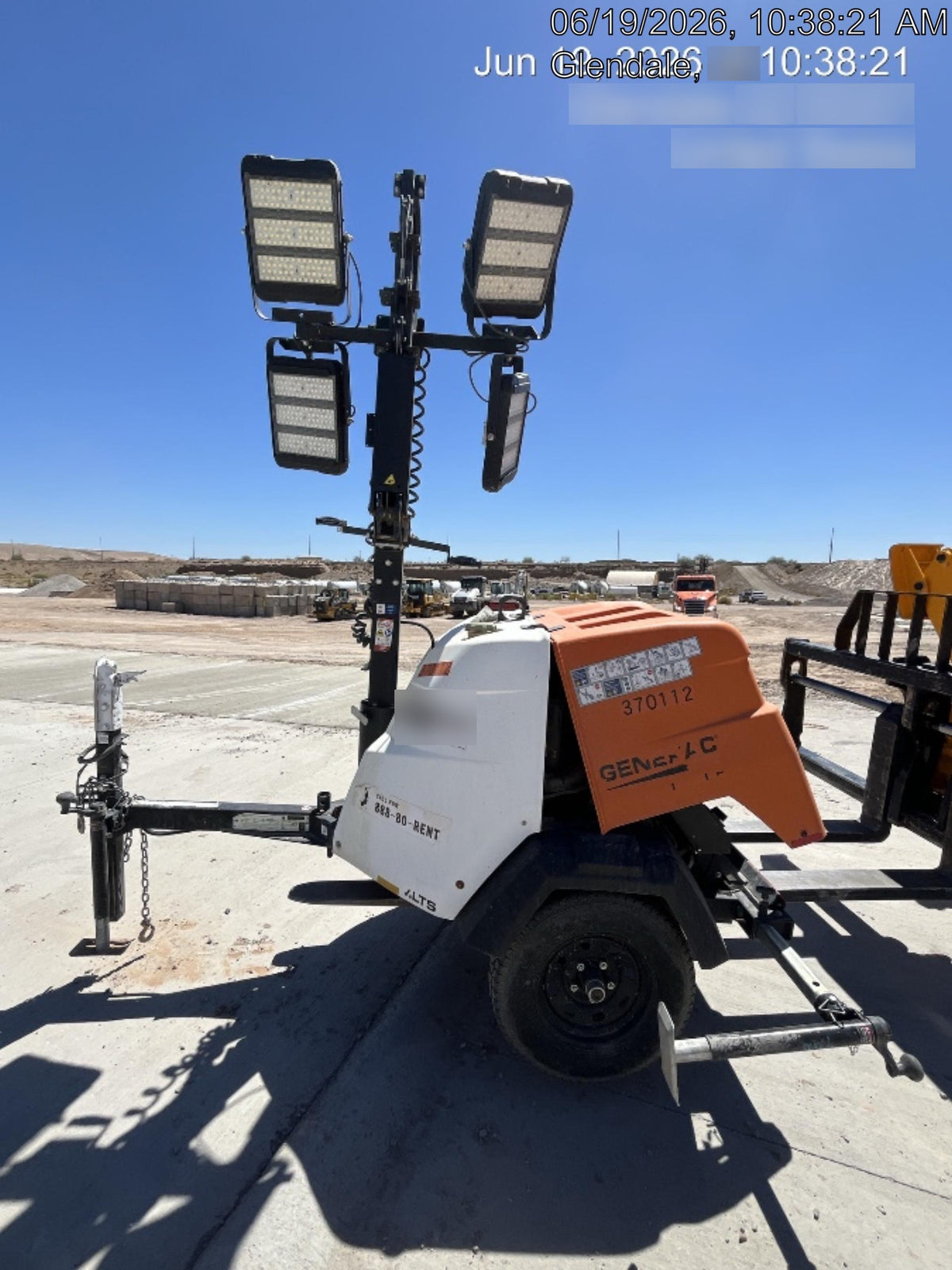 2023 Generac MLT2 Diesel, Flex Switch 120V Input, Powerzone Controller, 
(4) 320W LED Lights, 4kW Generator, 39.9 Gal Fuel Tank, 2" Ball, T3