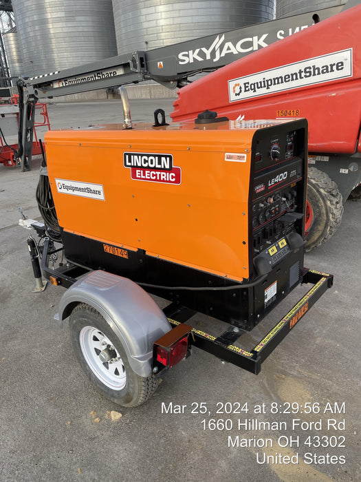 2022 Lincoln Electric LE400 Kubota V1505, Trlr, Cable Rack, Light Kit, ES Decals, T3