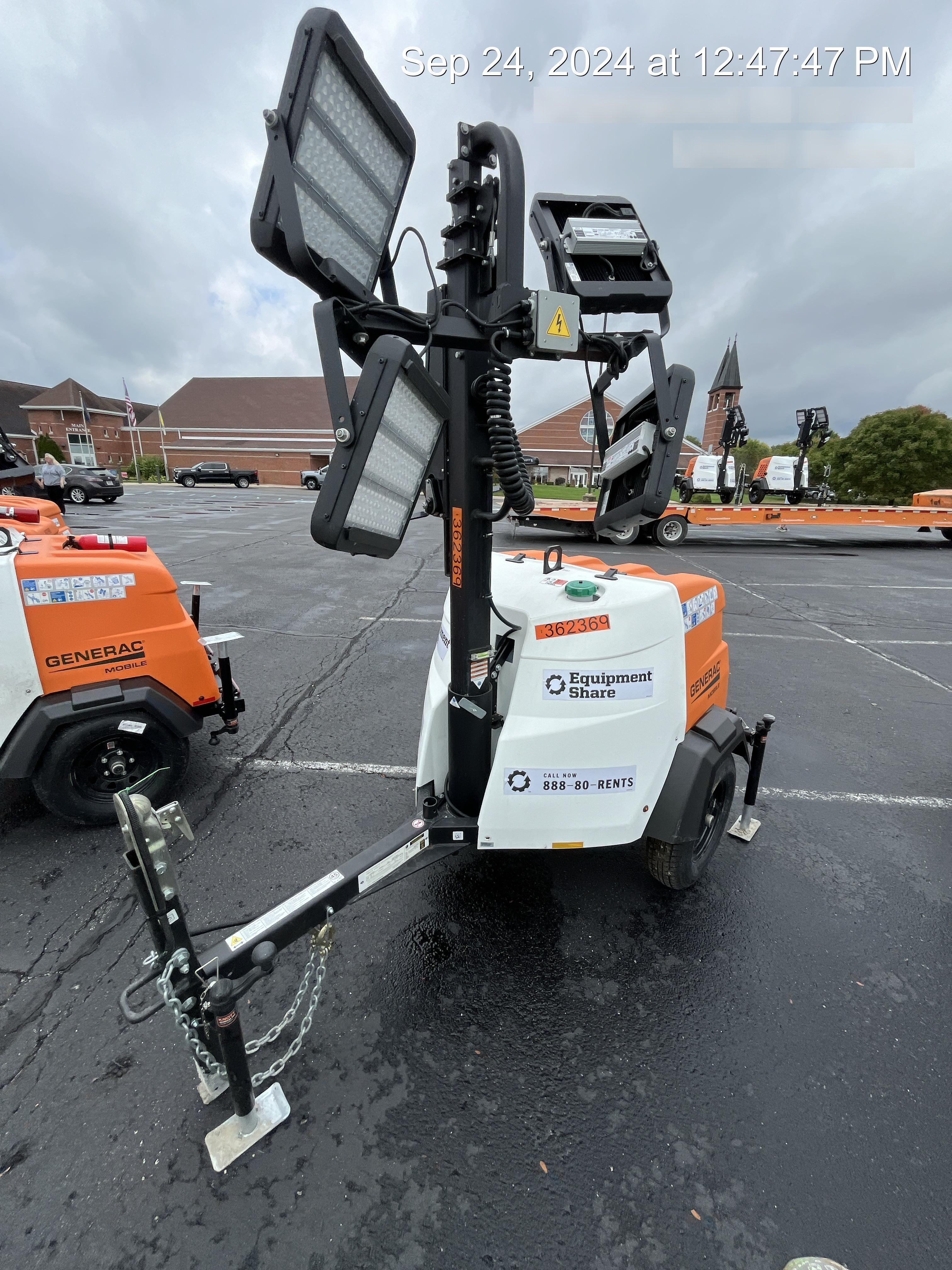 2023 Generac MLT2 Diesel, Flex Switch 120V Input, Powerzone Controller, 
(4) 320W LED Lights, 4kW Generator, 39.9 Gal Fuel Tank, 2" Ball, T3