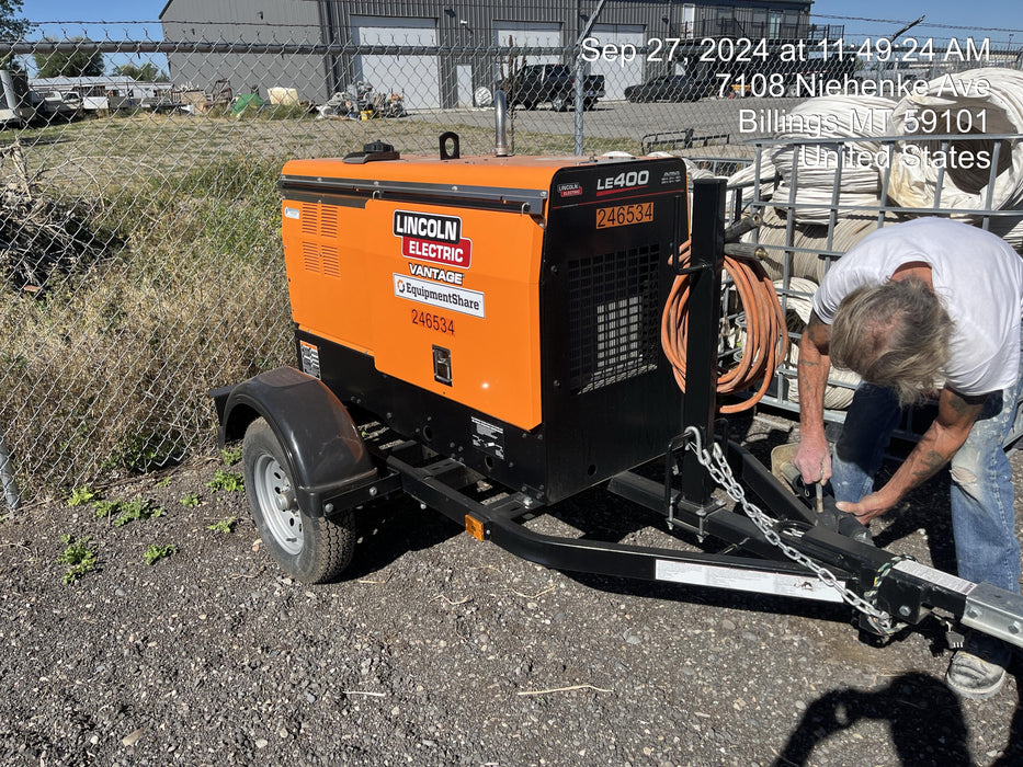 2022 Lincoln Electric LE400 Kubota V1505, Trlr, Cable Rack, Light Kit, ES Decals, T3