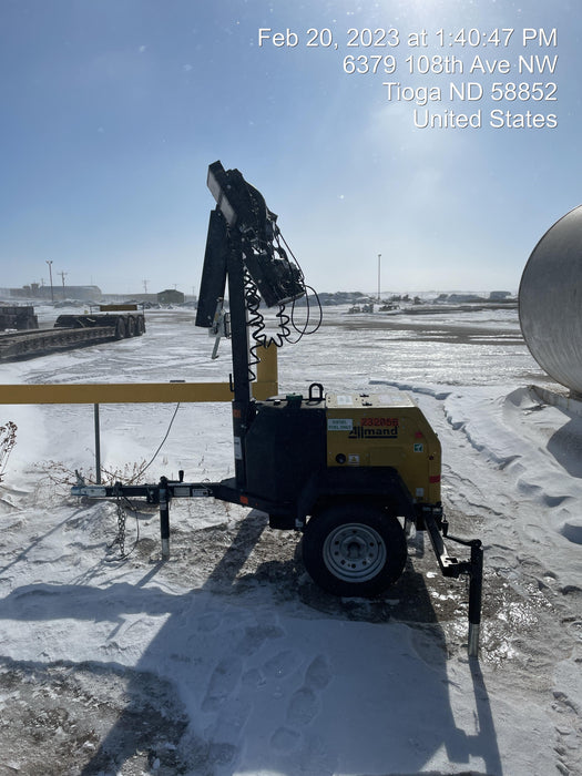 2022 Allmand NLV3GR (4) LED Light Fixture 350W, 23' Vertical Mast, 3kW Prime, Towable, Deep Sea L401, Leveling Jacks, Yanmar T4F 5.8hp