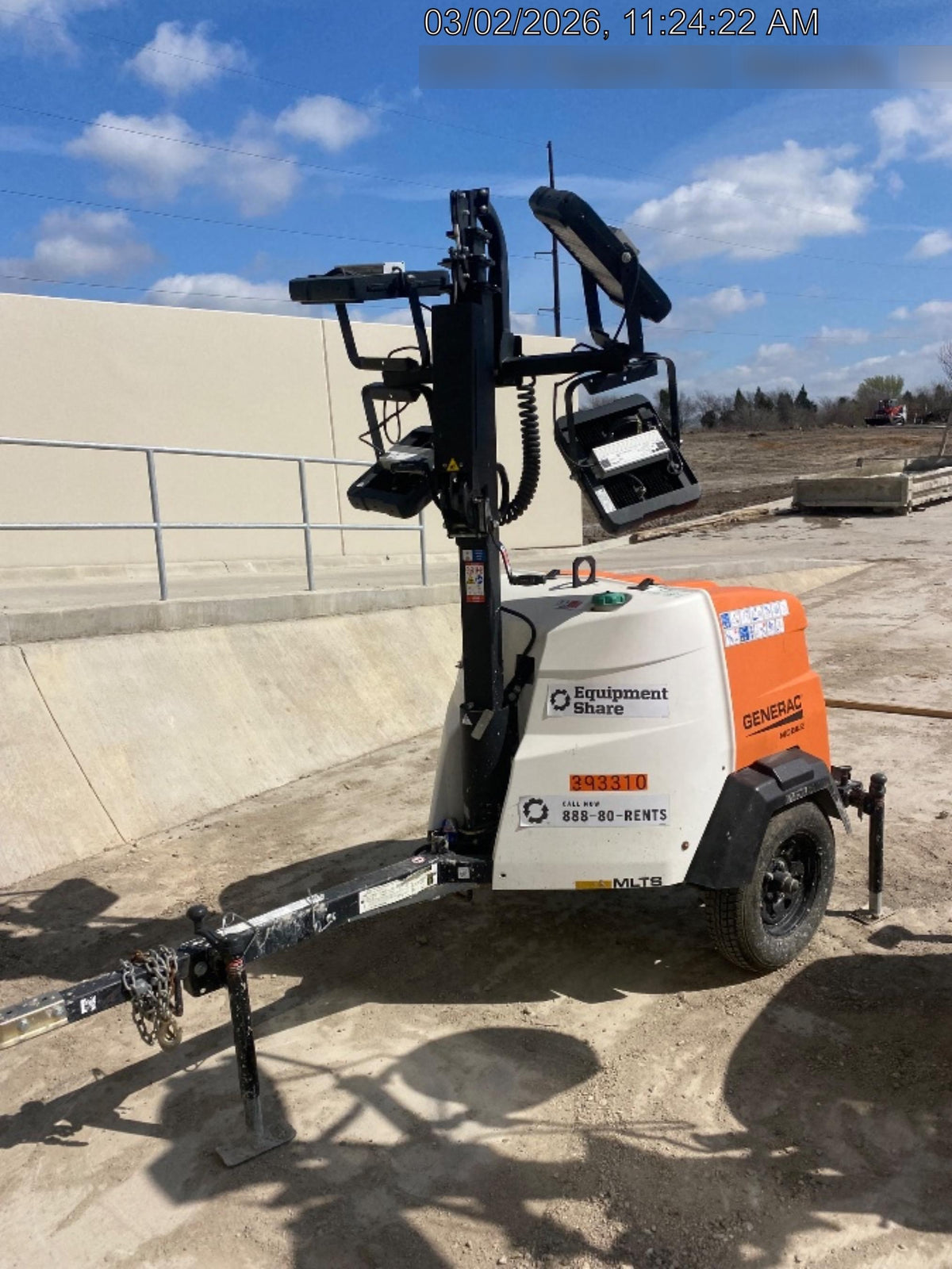 2024 Generac MLT2 Diesel, Flex Switch 120V Input, Powerzone Controller, 
(4) 320W LED Lights, 4kW Generator, 39.9 Gal Fuel Tank, 2" Ball, T3
