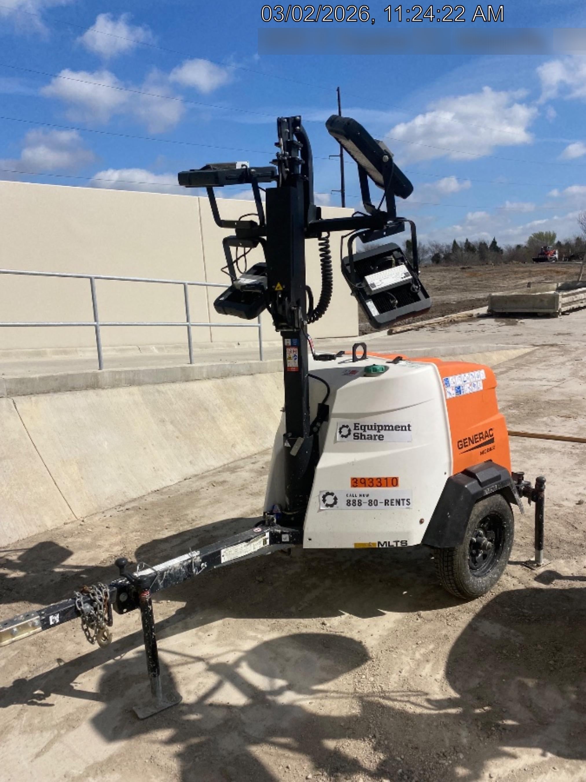 2024 Generac MLT2 Diesel, Flex Switch 120V Input, Powerzone Controller, 
(4) 320W LED Lights, 4kW Generator, 39.9 Gal Fuel Tank, 2" Ball, T3