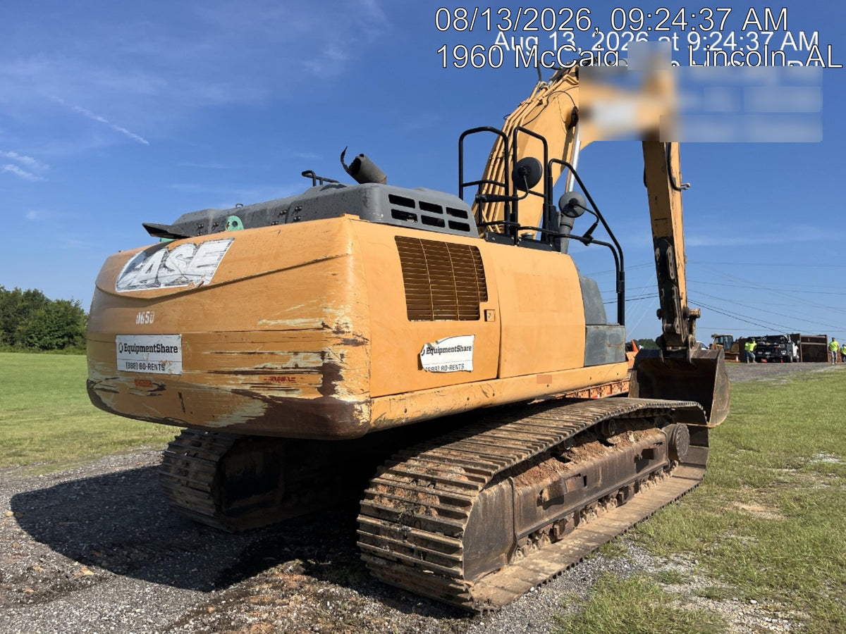 2015 Case CX350D CAB A/C, 13'-3" ARM, STEEL TRACKS, THUMB